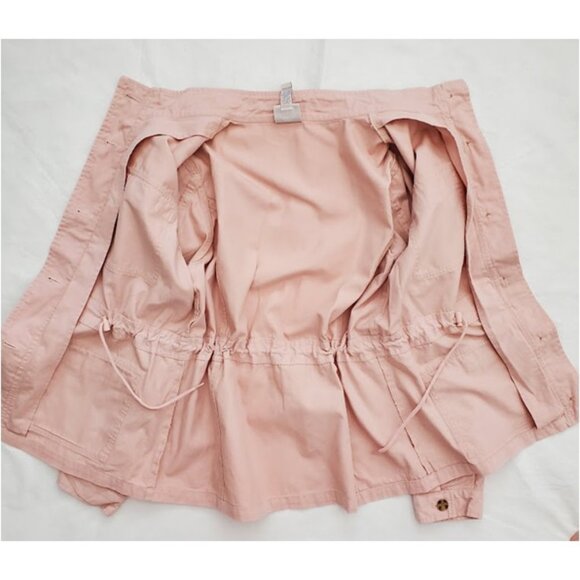 St. John's Bay Pink Lightweight Button Closure 4-Pocket Anorak Jacket Size PM - Picture 5 of 11
